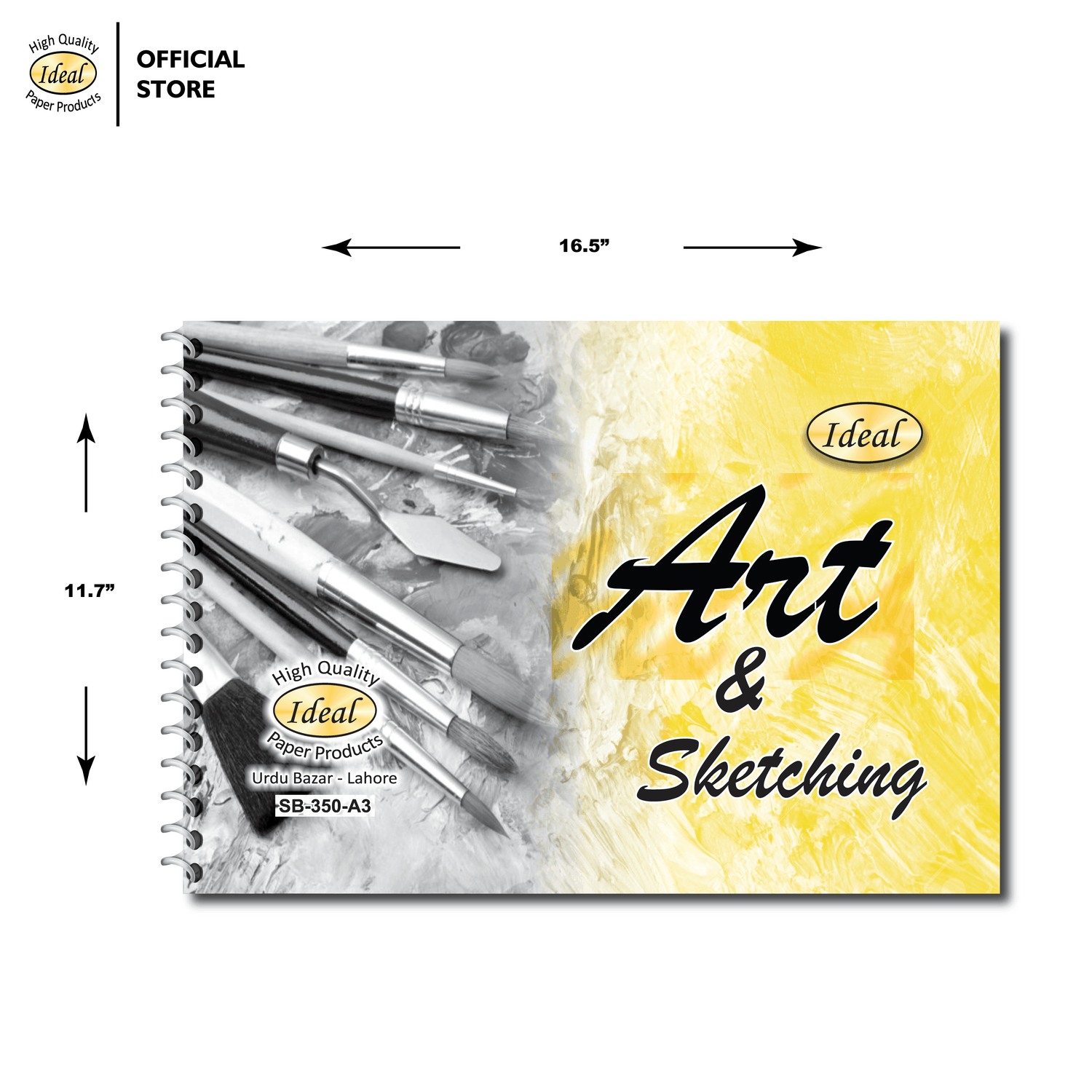 Sketch Book – A3 Size – 350g Paper – For Acrylic &amp; Watercolor