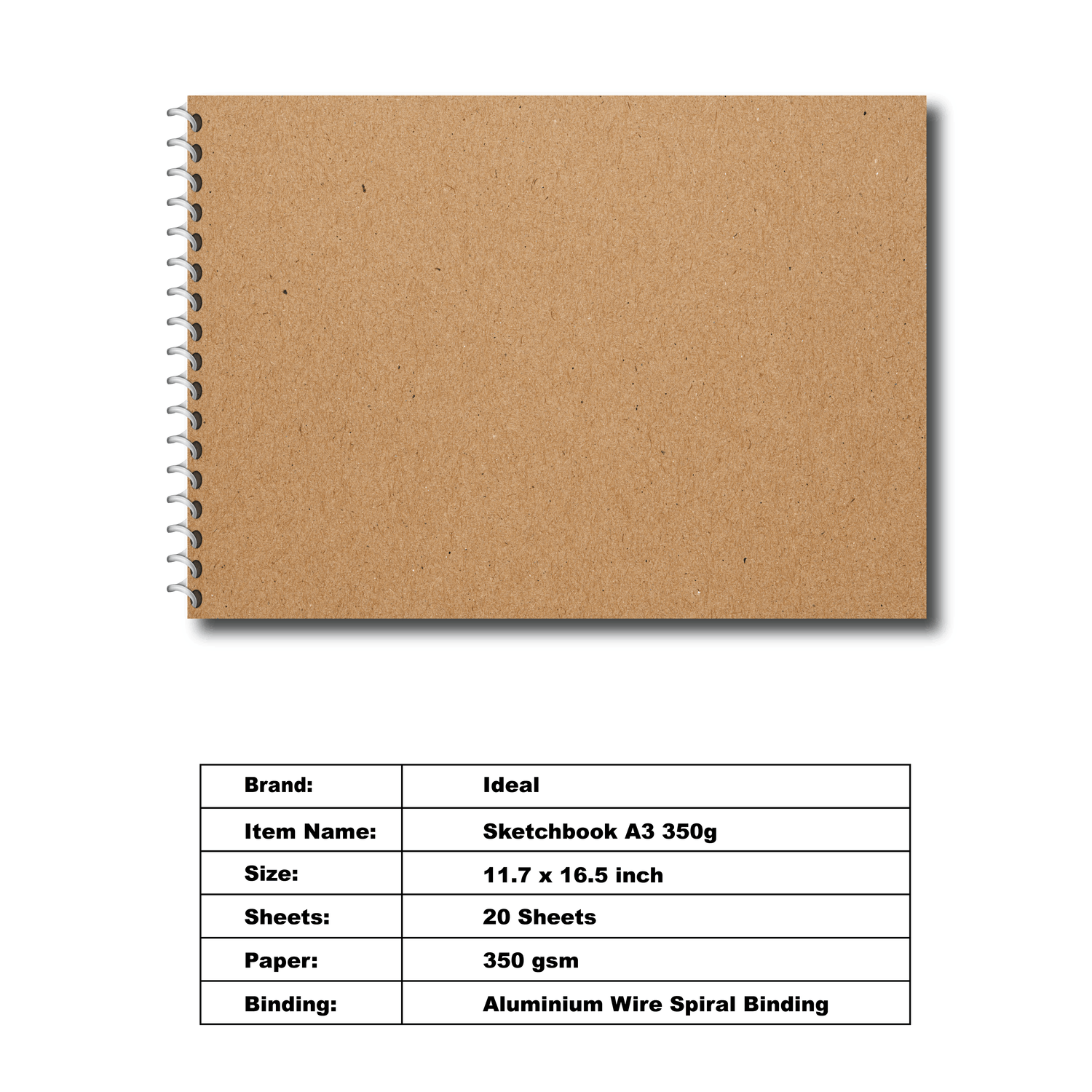 Sketch Book – A3 Size – 350g Paper – For Acrylic &amp; Watercolor