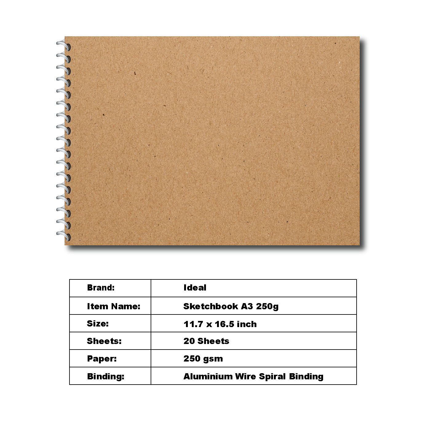 Sketch Book - A3 Size - 250g Paper - For Acrylic & Watercolor