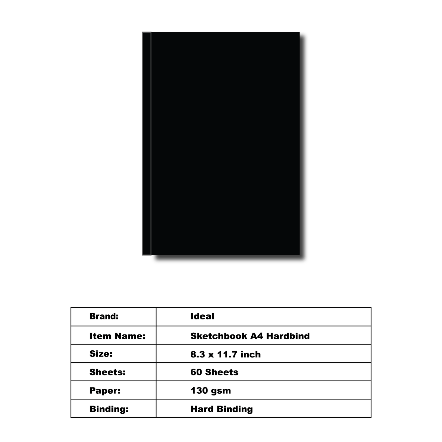 Hard Bind Sketch Book - A4 Size - 130g Paper