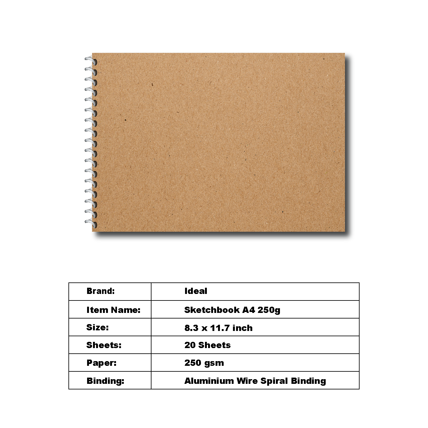 Sketch Book - A4 Size - 250g Paper - For Acrylic & Watercolor