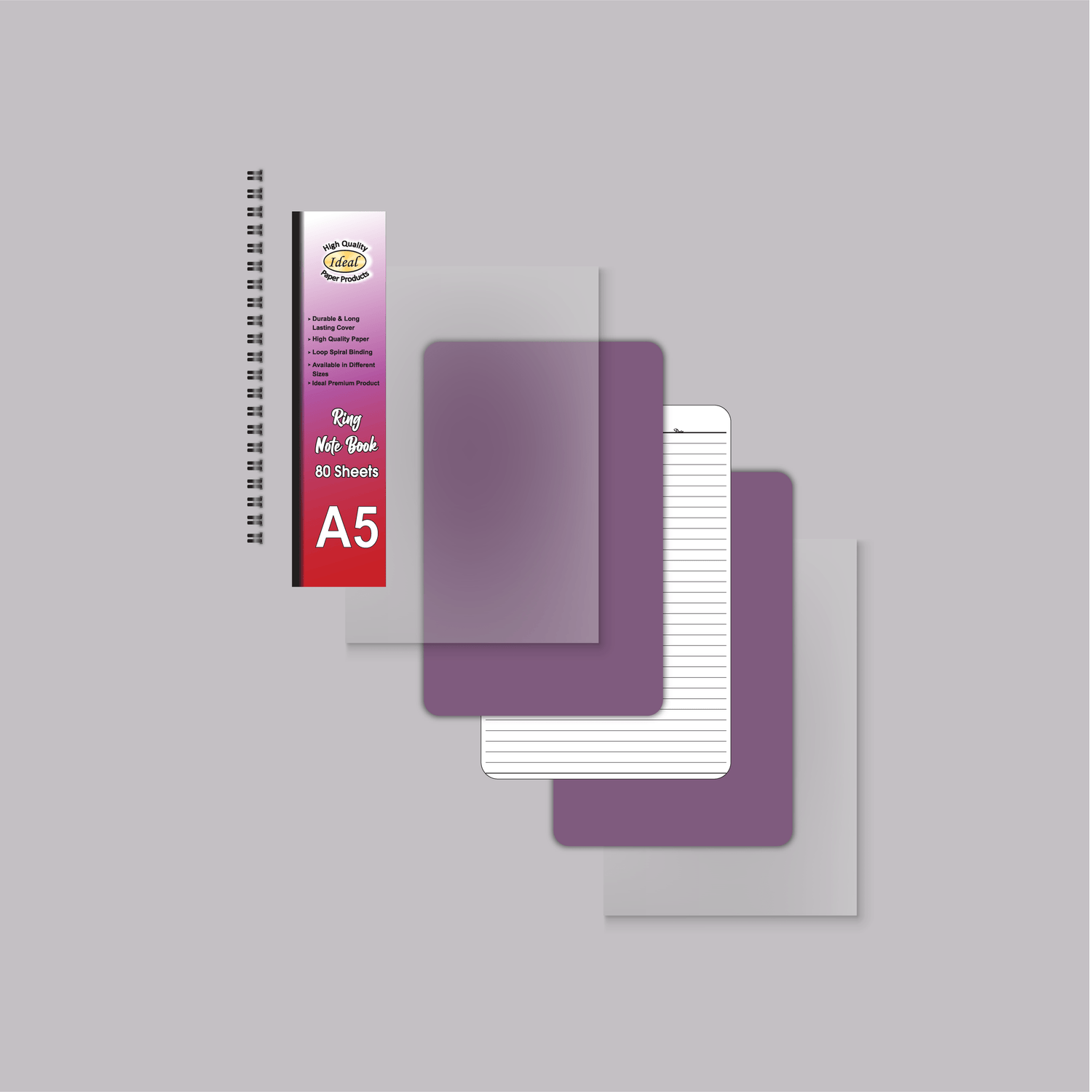 Ring Notebook A5 - 80 Sheets