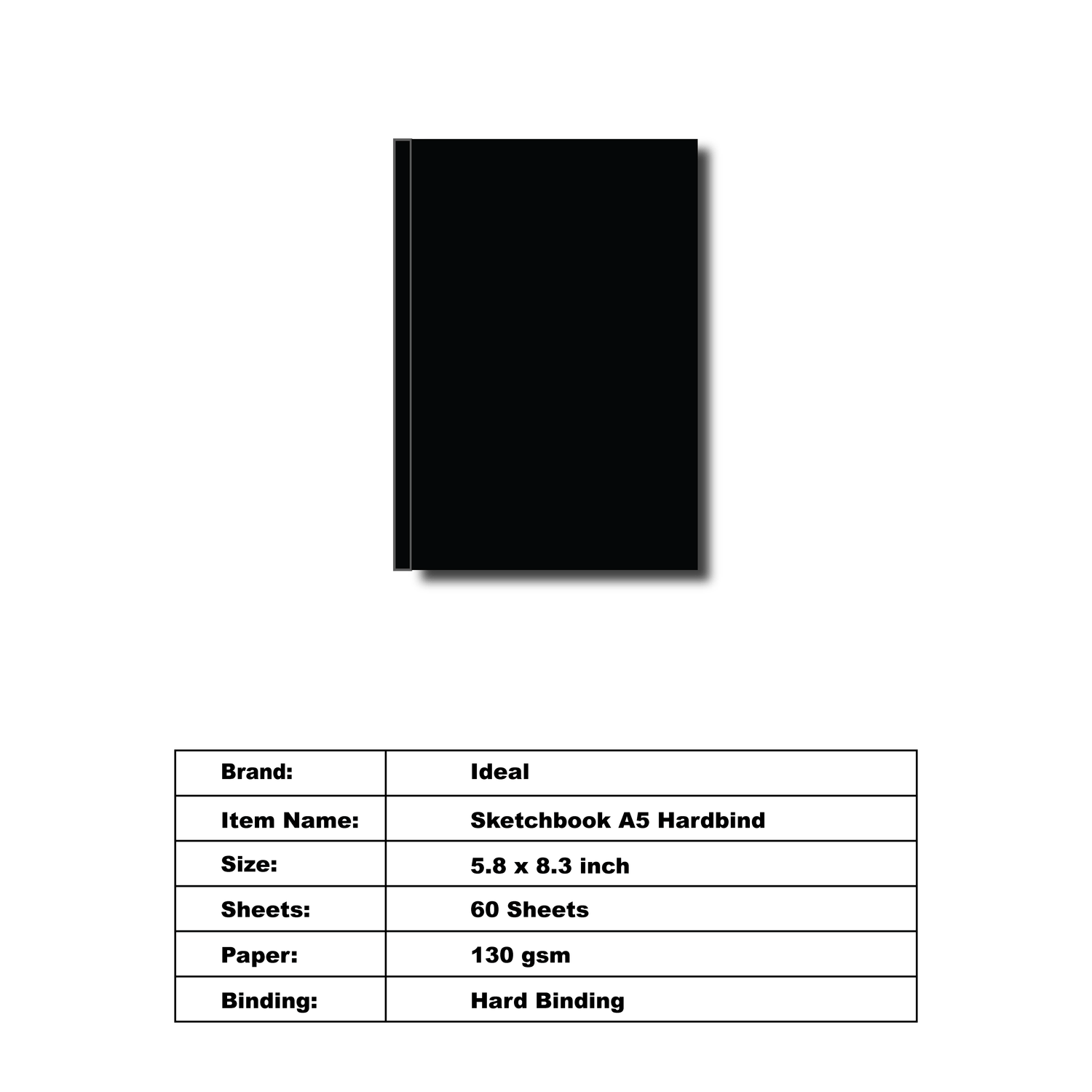Hard Bind Sketch Book - A5 Size - 130g Paper