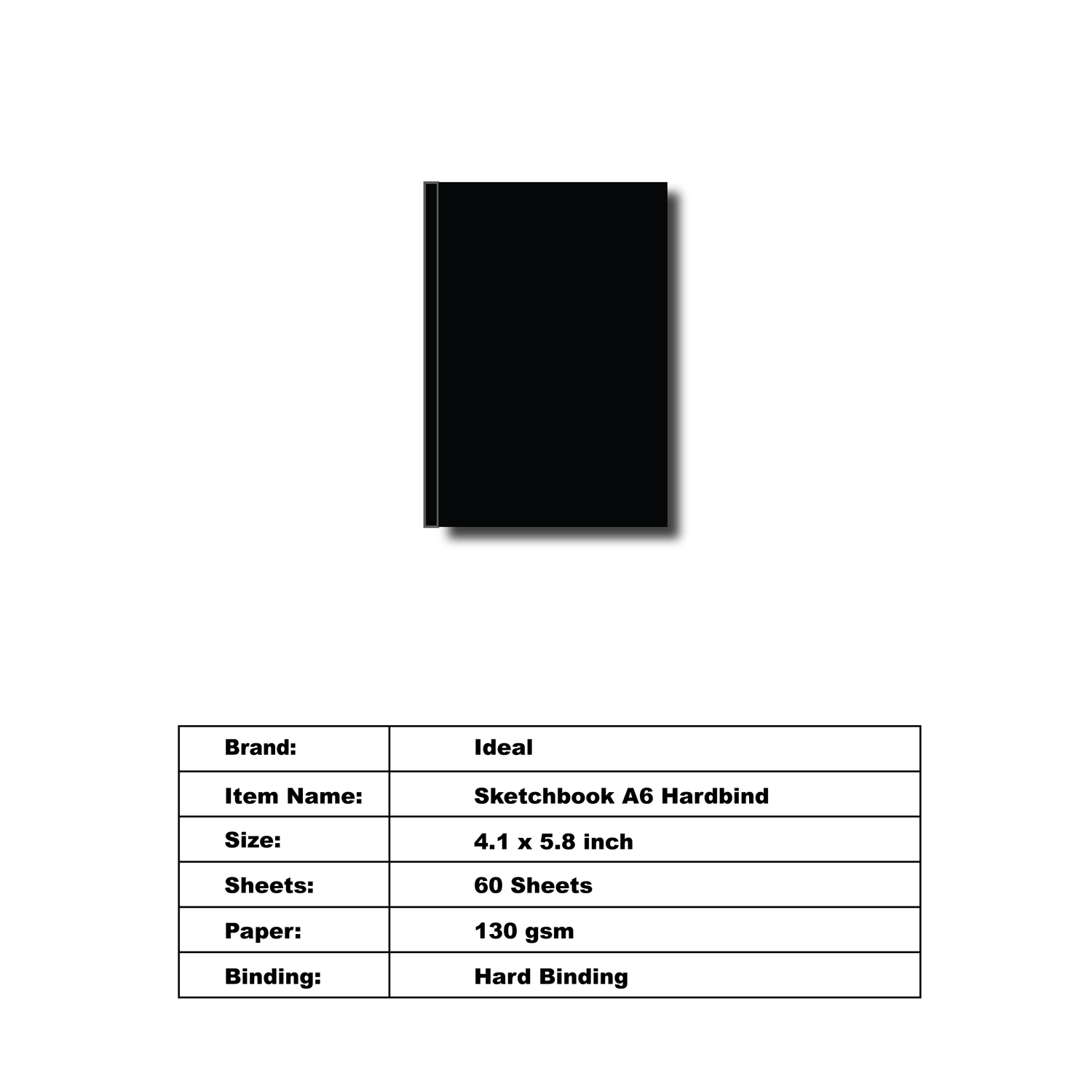 Hard Bind Sketch Book - A6 Size - 130g Paper