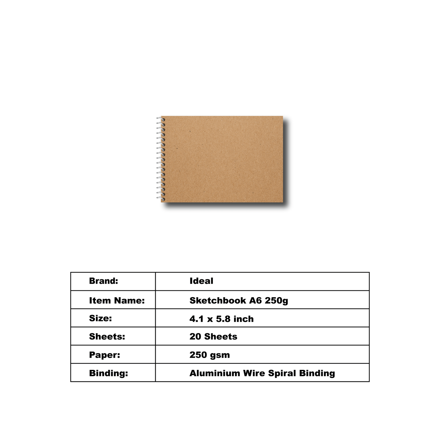 Sketch Book - A6 Size - 250g Paper - For Acrylic & Watercolor