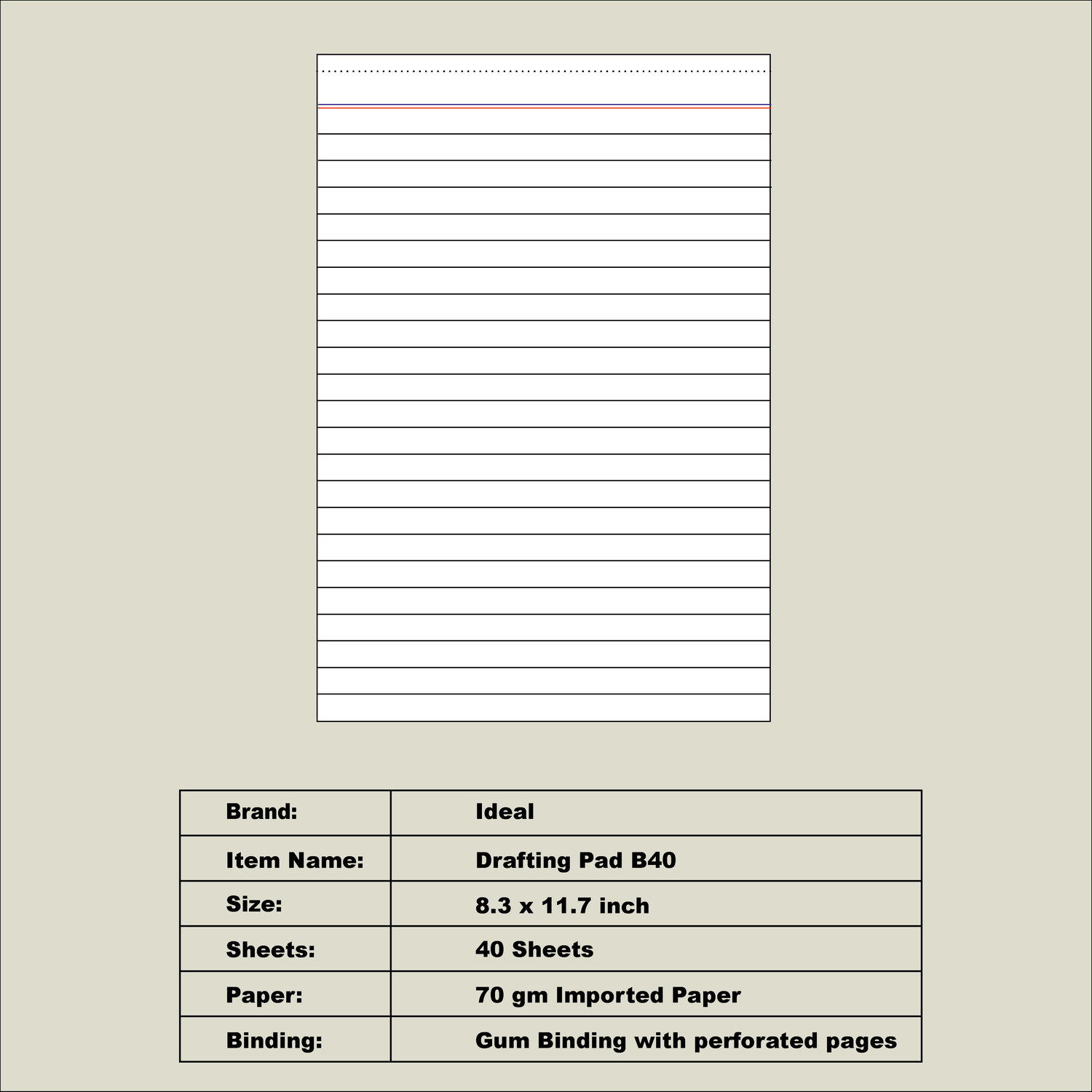 Drafting Pad B40 - Size A4 - Imported Paper