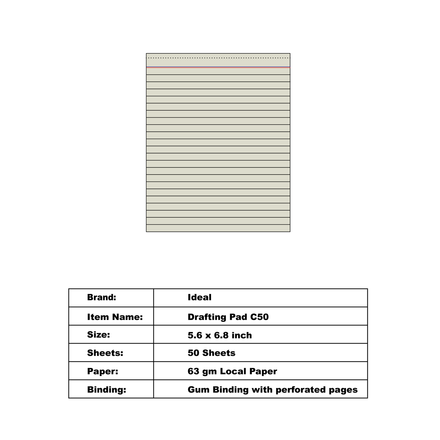 Drafting Pad C50 - Size Copy Size - LocaI Paper