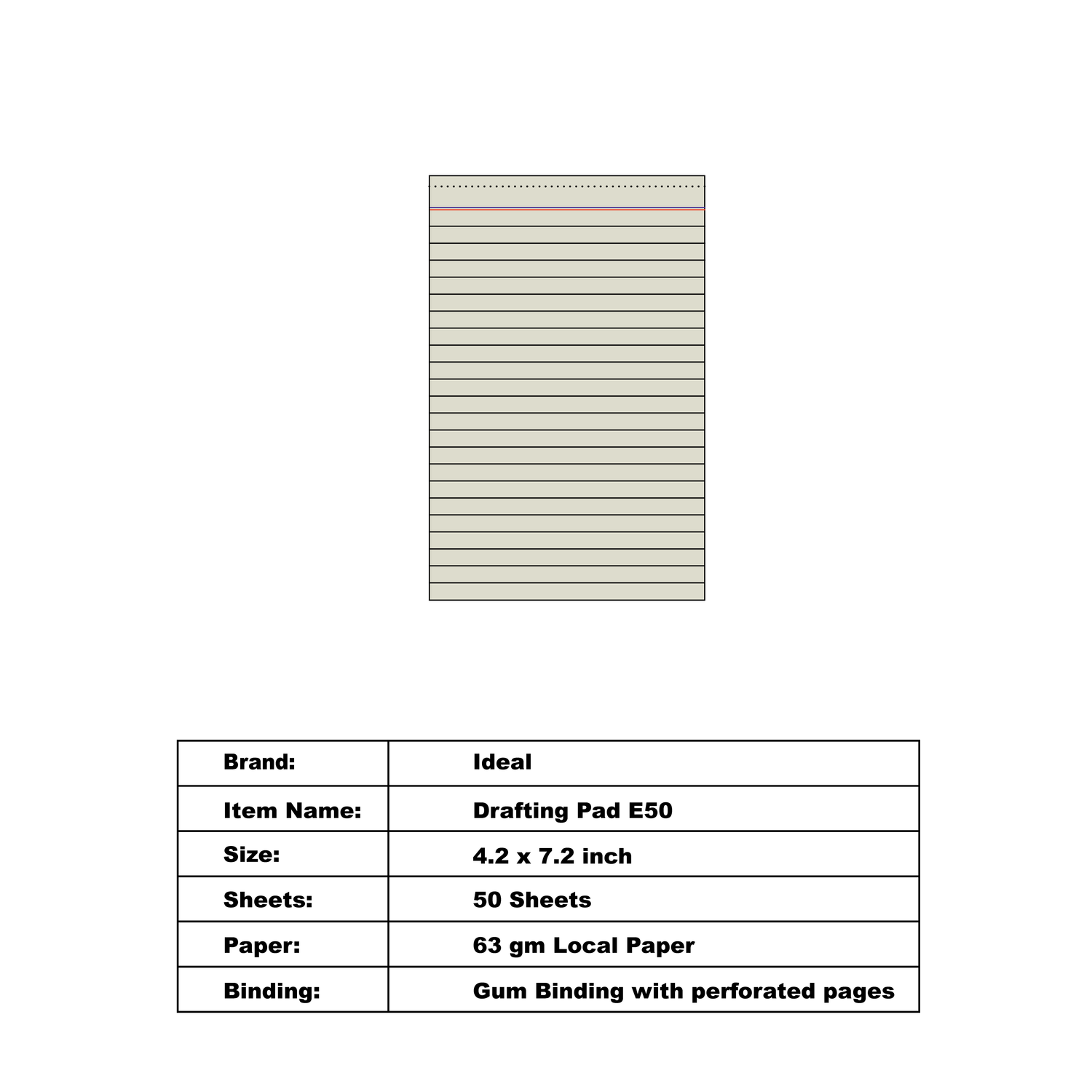 Drafting Pad E50 - Size B6 - LocaI Paper