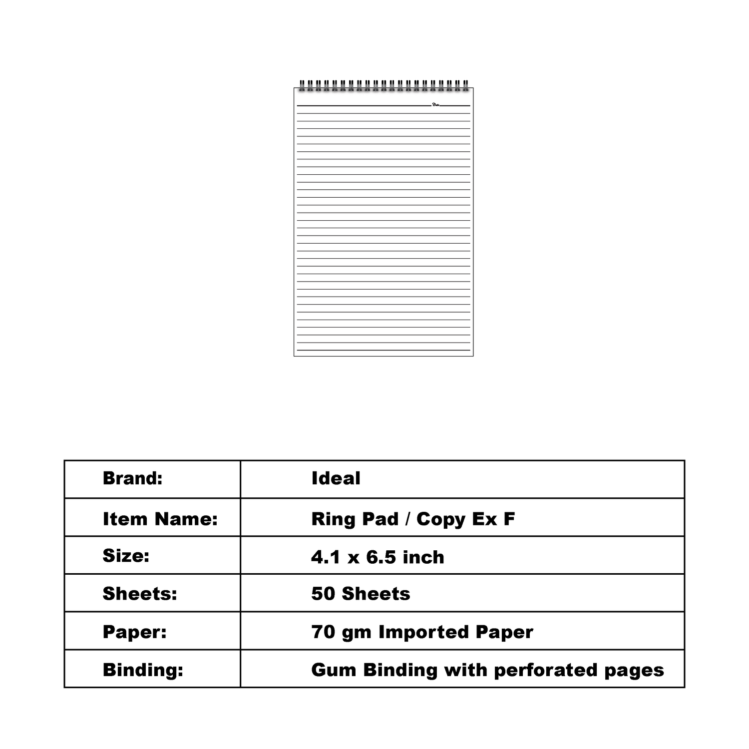 Spiral Notebook / Pad Ex F - Size A6 - Imported Paper