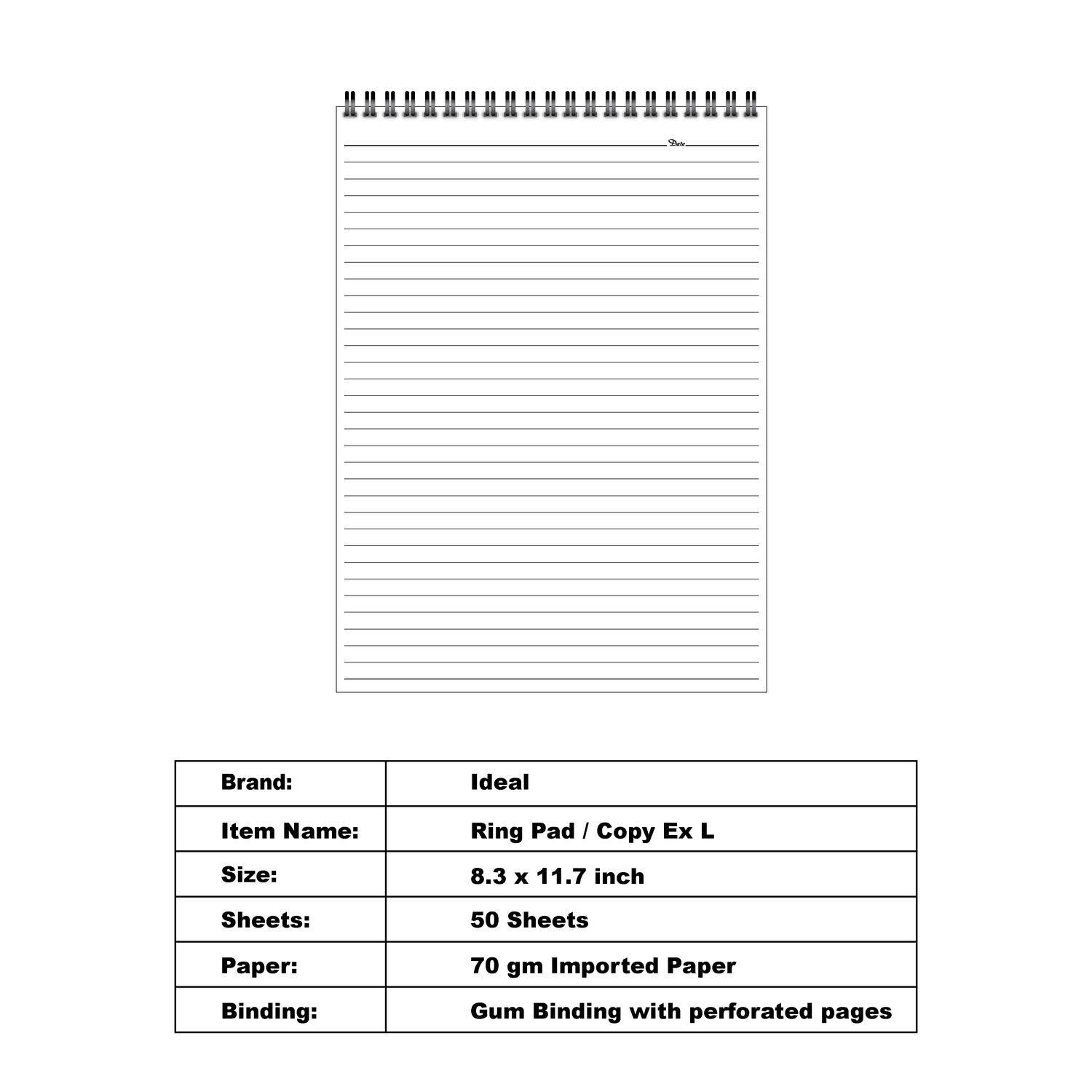 Spiral Notebook / Pad Ex L - Size A4 - Imported Paper
