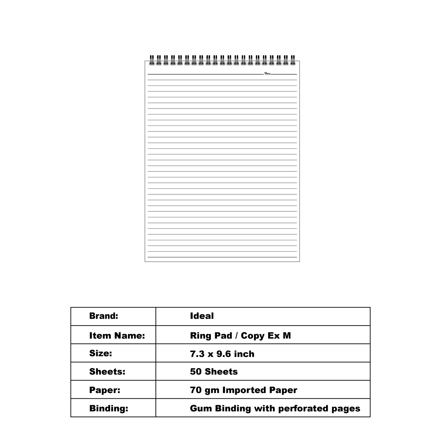 Spiral Notebook / Pad Ex M - Size B5 - Imported Paper