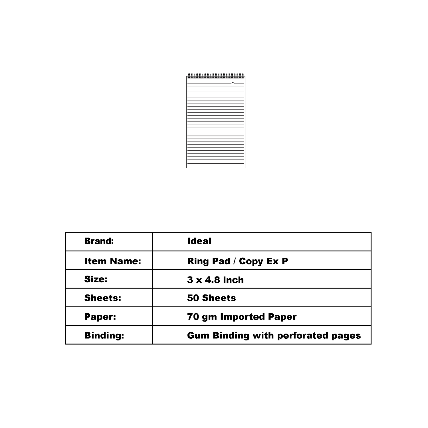 Spiral Notebook / Pad Ex P - Pack of 3 Pcs - Pocket Size - Imported Paper